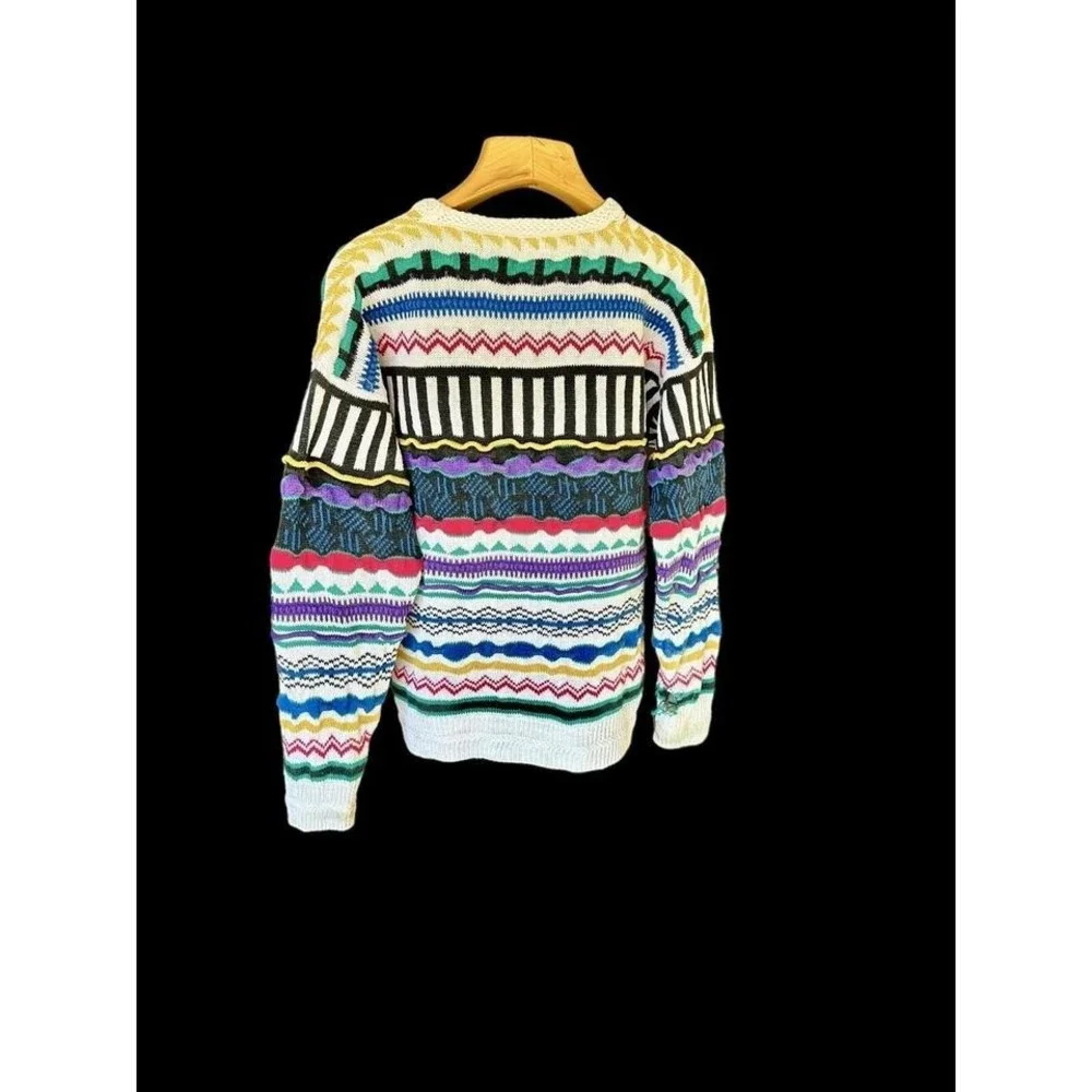 Vintage Multicolored Sweater Editions by Van Heusen Sz Medium Coogi‎ *Flaws